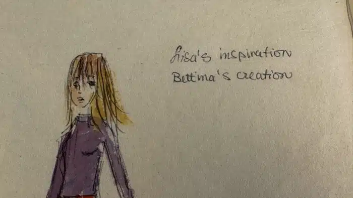 Bettina Ehrlich-Bauer Lisa`s Inspiration London 1967 Mode Sketch auf Japan 32 x 40 cm – Bild 5