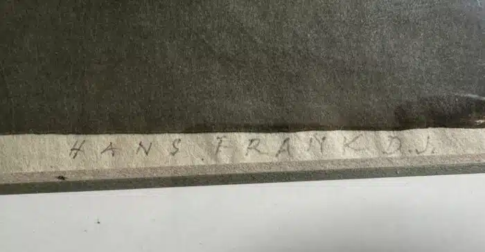 Hans Frank der Jüngere Farbholzschnitt  Juniabend im Salzkammergut 44 x 35 cm – Bild 3