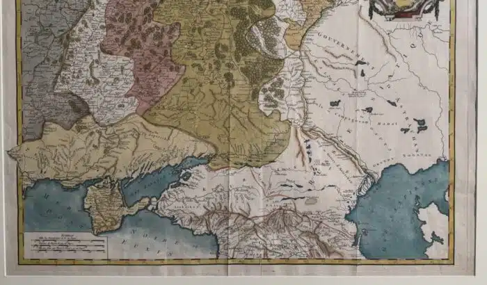 Altcolorierte Kupferstichkarte  Robert de Vaugondy Partie Meridionale De La Russie Europeene Paris 1754 52 x 64 cm – Bild 5