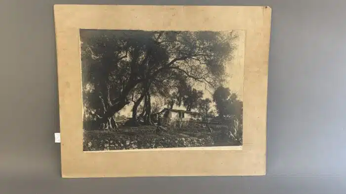 Foto Bauernhof Bauer mit Kind 40 x 30 cm