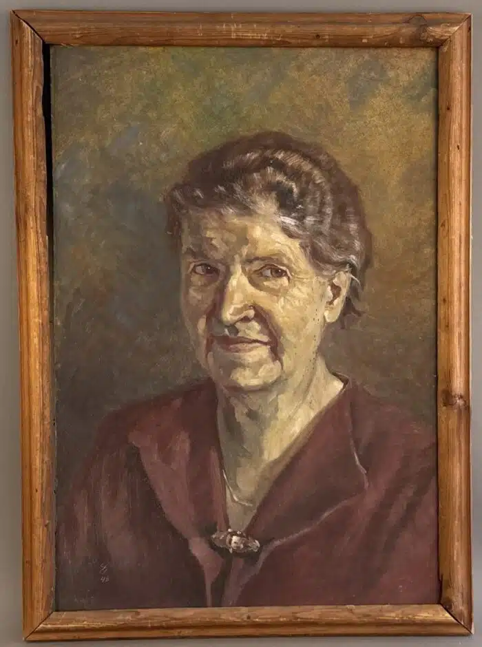 Felix Kraus Portrait Öl auf Platte signiert datiert 46 -  40 x 56 cm