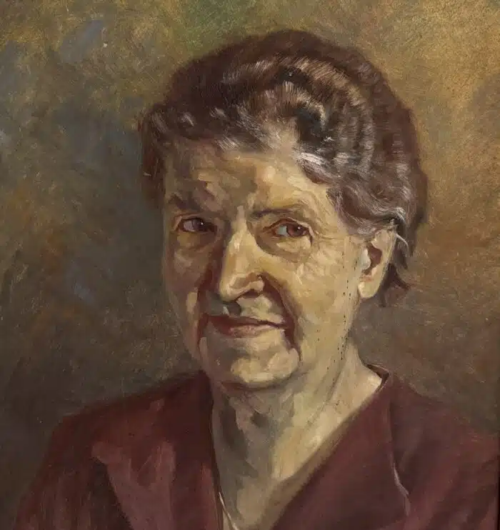 Felix Kraus Portrait Öl auf Platte signiert datiert 46 -  40 x 56 cm – Bild 2