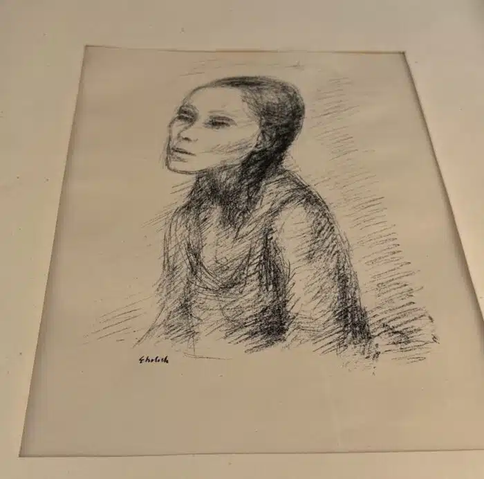 Georg Ehrlich Portrait Bettina Ehrlich  Lithographie 45 x 33 cm – Bild 2
