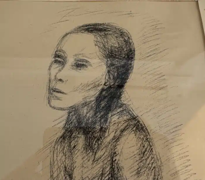 Georg Ehrlich Portrait Bettina Ehrlich  Lithographie 45 x 33 cm – Bild 3