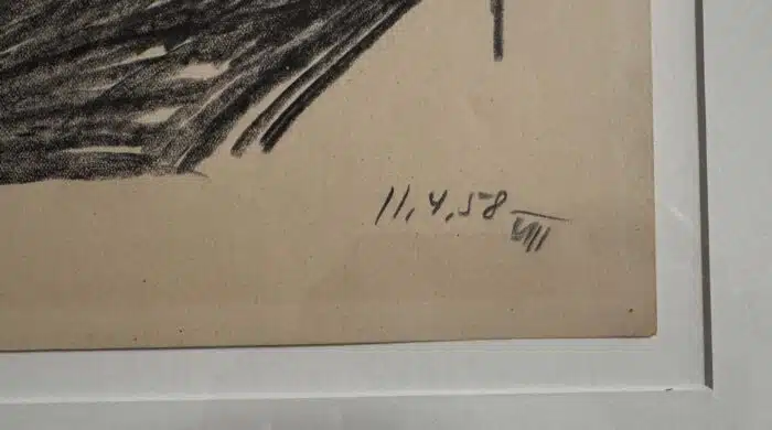 Ernst Graef Bergwald Kohle signiert und datiert 1958 – Bild 3