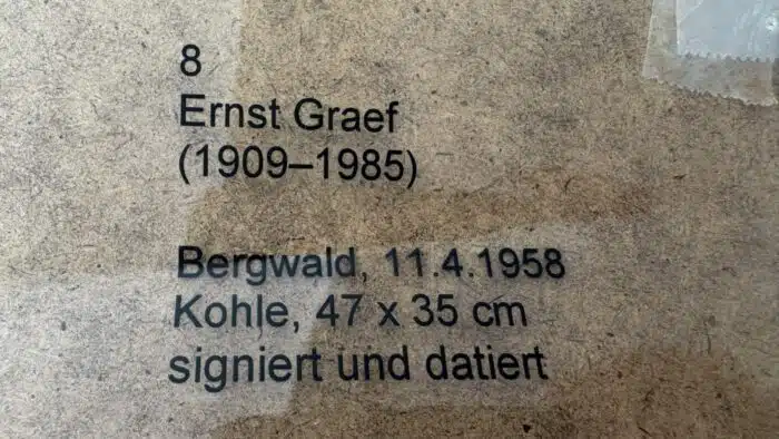 Ernst Graef Bergwald Kohle signiert und datiert 1958 – Bild 5