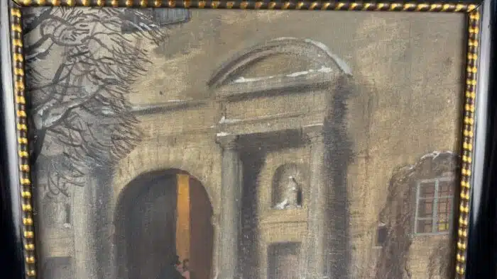 Switbert Lobisser - Öl auf Leinen "Eingang zum Stift St. Paul" 55 x 55 cm – Bild 3