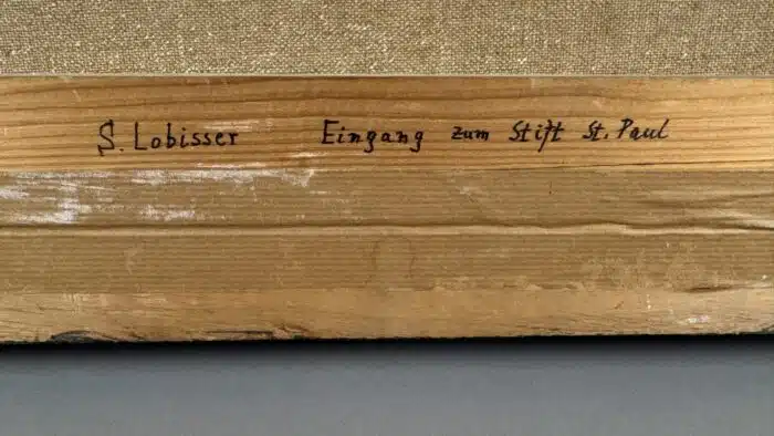 Switbert Lobisser - Öl auf Leinen "Eingang zum Stift St. Paul" 55 x 55 cm – Bild 7