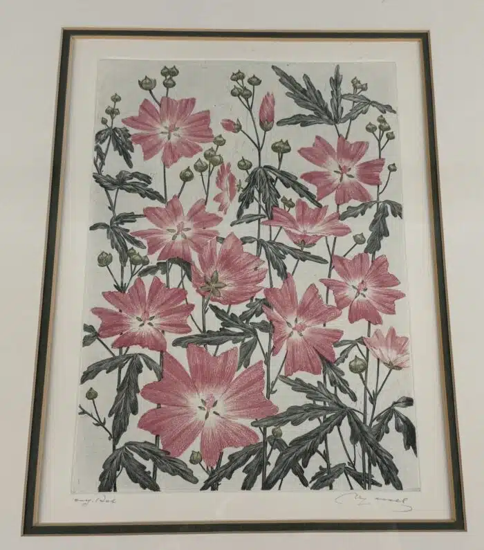 Wilhelm Loisel Blumenbild  Lithographie signiert 52 x 44 cm – Bild 2