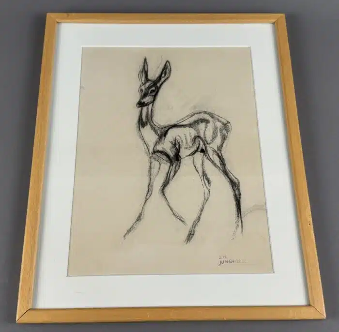 Ludwig Heinrich Jungnickel Bleistift Kohle Zeichnung 35 x 30 cm