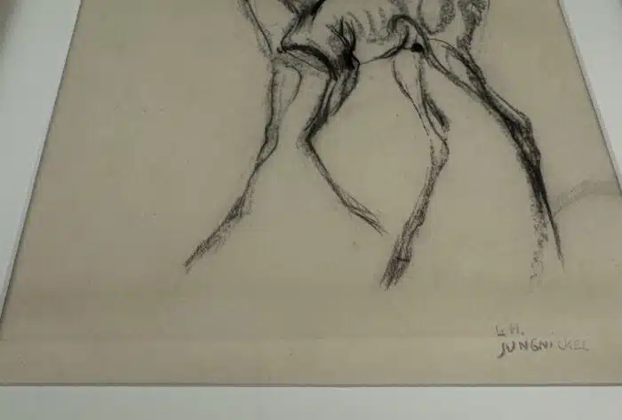Ludwig Heinrich Jungnickel Bleistift Kohle Zeichnung 35 x 30 cm – Bild 3