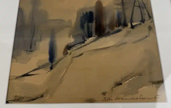 Peter Brandstätter "Landschaft" signiert datiert 60, Aquarell auf Papier 55 x 45 cm – Bild 4