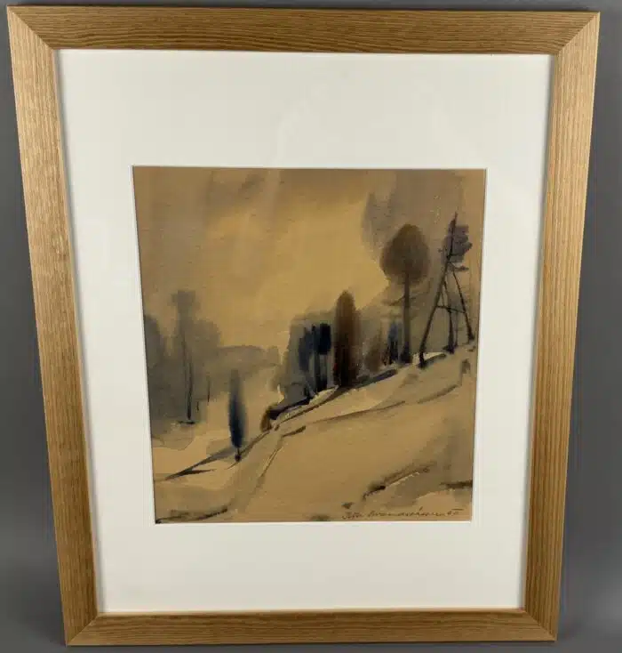 Peter Brandstätter "Landschaft" signiert datiert 60, Aquarell auf Papier 55 x 45 cm