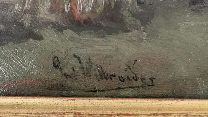 Ludwig Willroider Landschaftsbild signiert Lud. Willroider, Öl auf Platte  51 x 36,5 cm – Bild 4