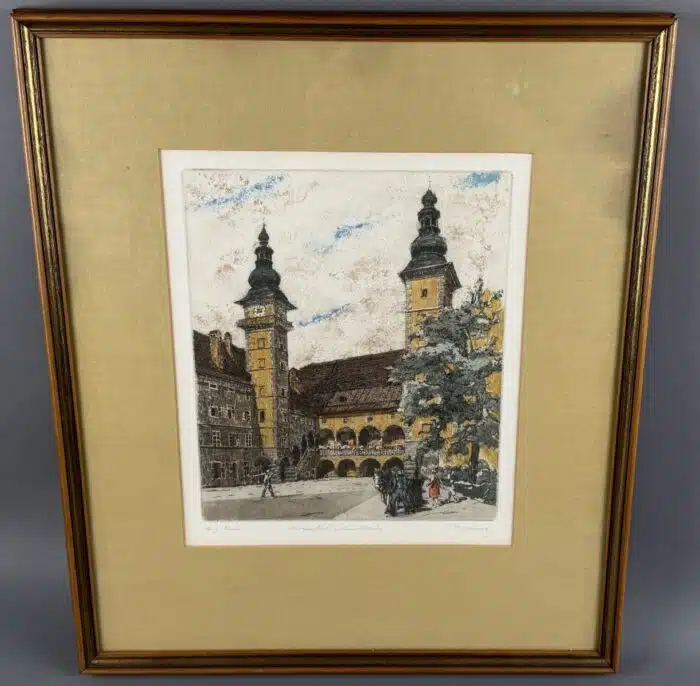 Wilhelm Loisel Klagenfurt Landhaus  Lithographie signiert 54 x 46 cm