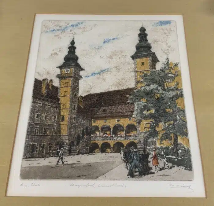 Wilhelm Loisel Klagenfurt Landhaus  Lithographie signiert 54 x 46 cm – Bild 2