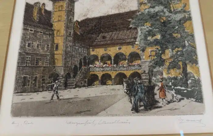 Wilhelm Loisel Klagenfurt Landhaus  Lithographie signiert 54 x 46 cm – Bild 4