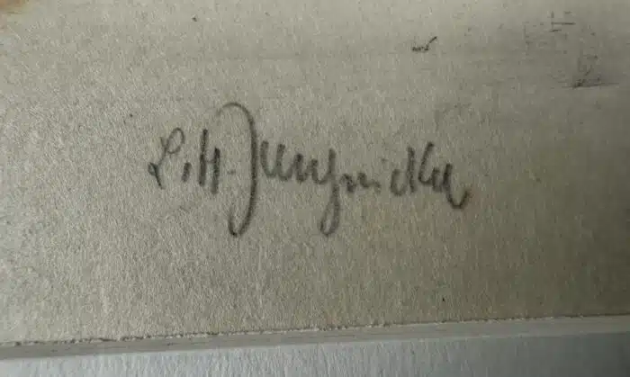 Ludwig Heinrich Jungnickel Hahnenkampf Kaltnadelradierung signiert 28 x 29,5 cm – Bild 4