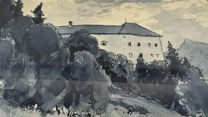 Viktor Mytteis  Hollenburg Kärnten signiert datiert 1910 37 x 27 cm – Bild 3