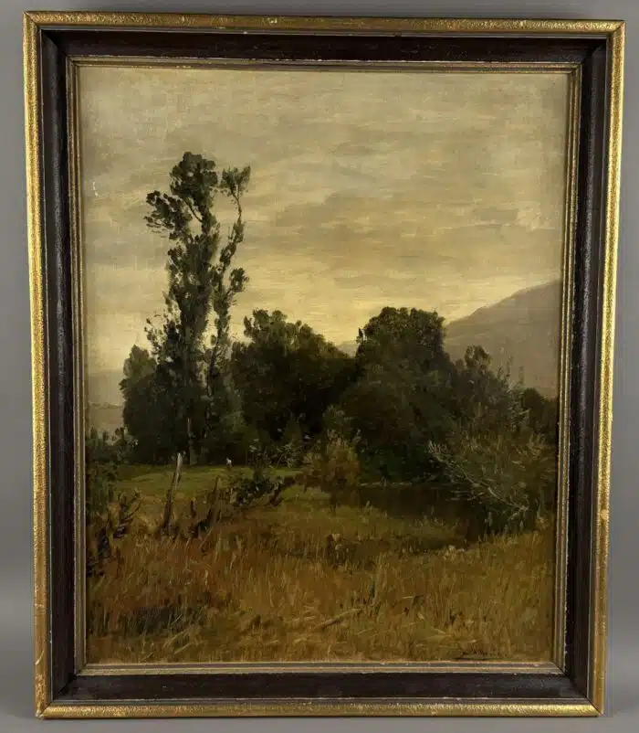 Ludwig Willroider Landschaftsbild signiert Lud. Willroider, Öl auf Leinwand rückseitig beschrieben  66 x 55,5