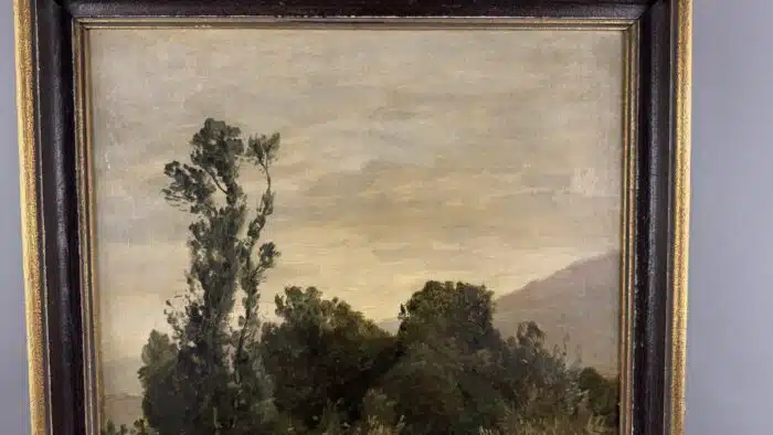 Ludwig Willroider Landschaftsbild signiert Lud. Willroider, Öl auf Leinwand rückseitig beschrieben  66 x 55,5 – Bild 2