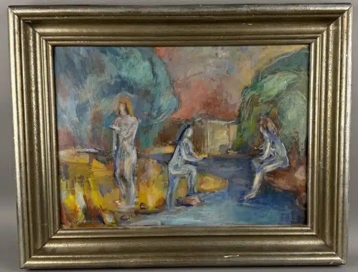 Arnold Clementschitsch Die Badenden signiert Clementschitsch Öl/Leinwand 60,5 x 47,5