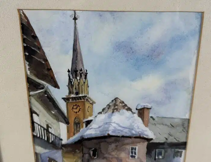 Siegfried Faschingbauer  Villach handsigniert Faschingbauer Mischtechnik auf Papier 40 x 31 cm – Bild 3