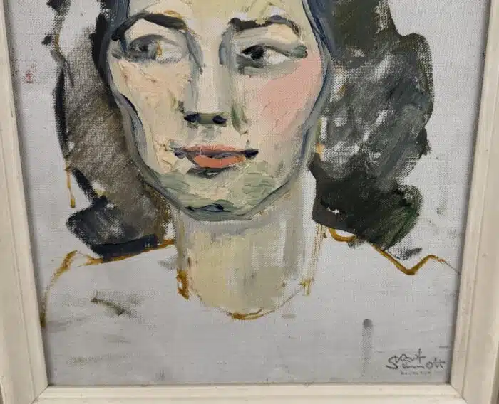 Kurt Schmidt Portrait Öl auf Leinwand signiert 50,5 x 41,5 cm – Bild 3