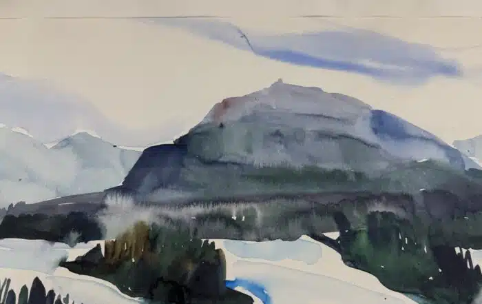 Gabriele Schurian Dobratsch signiert Schu, datiert 1979, Aquarell auf Papier, Ausschnitt 48 x 34 cm – Bild 2