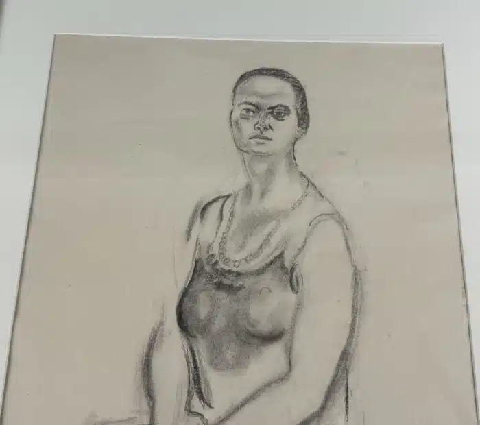 Ludwig Heinrich Jungnickel  Akt Kohlezeichnung signiert datiert 1933   62 x 54 cm – Bild 2