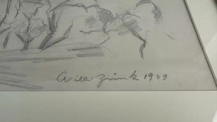 Willi (Willibald) Zunk Maria Saal Kohle auf Papier signiert datiert 1949  65 x 55 cm – Bild 5