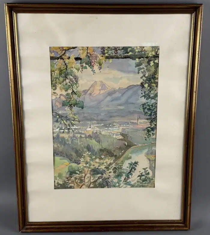 Raimund Kalcher " Blick auf Villach" signiert datiert 58 x 46 cm