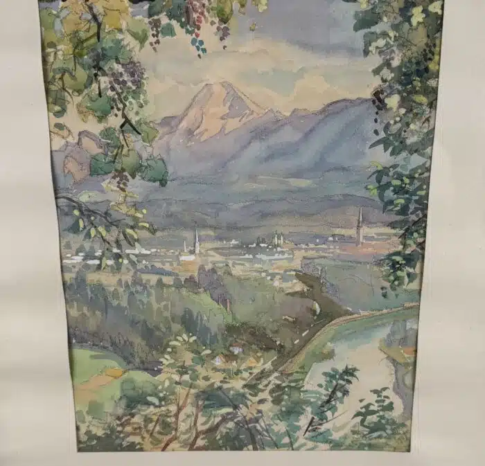 Raimund Kalcher " Blick auf Villach" signiert datiert 58 x 46 cm – Bild 3