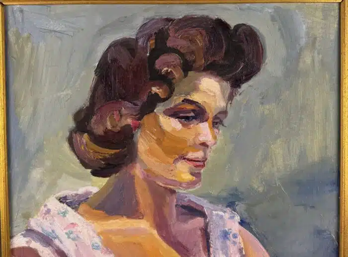 Willi Götzl Portrait Öl auf Leinwand Nachlass Stempel Willi Götzl,  1960 73 x 59 cm – Bild 2