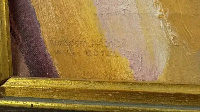 Willi Götzl Portrait Öl auf Leinwand Nachlass Stempel Willi Götzl,  1960 73 x 59 cm – Bild 4