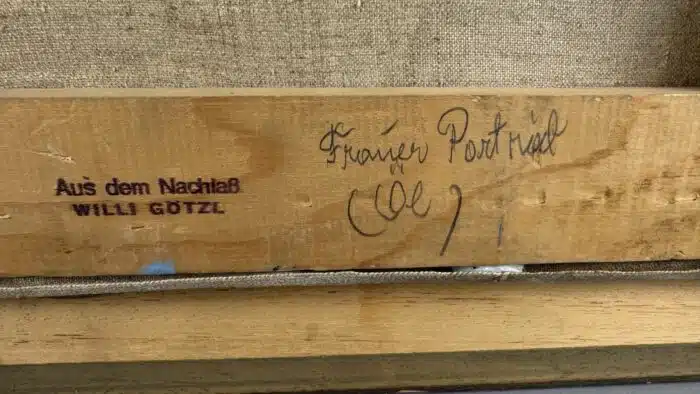 Willi Götzl Portrait Öl auf Leinwand Nachlass Stempel Willi Götzl,  1960 73 x 59 cm – Bild 7