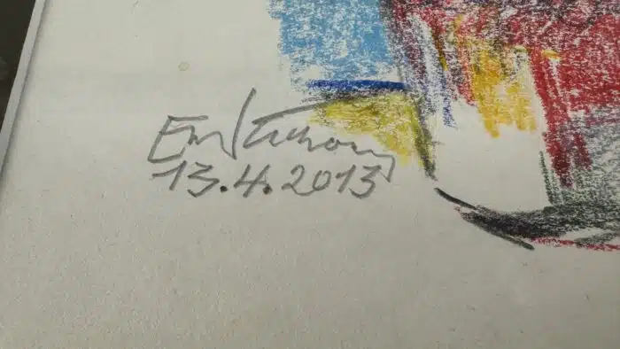 Egon Wucherer Blumen Zeichnung signiert datiert 2013  40,5 x 34,5 cm – Bild 3