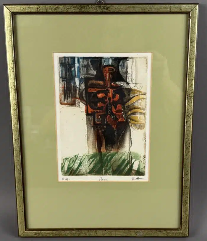Karl Brandstätter Farbradierung, signiert, "Epreuve d'Artiste"  26,5 x 24 cm