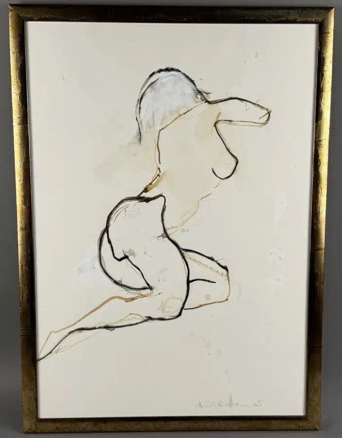 Anita Kirchbaumer Weiblicher Akt Aquarell signiert datiert 2006 63 x 46 cm