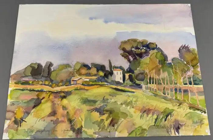 Willi Götzl Aquarell "In der Umgebung von Lignano" signiert  Götzl, datiert 1974 66 x 48 cm