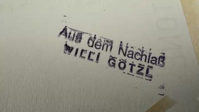 Willi Götzl Aquarell Berglandschaft Nachlass Stempel Willi Götzel 69 x 52 cm – Bild 5