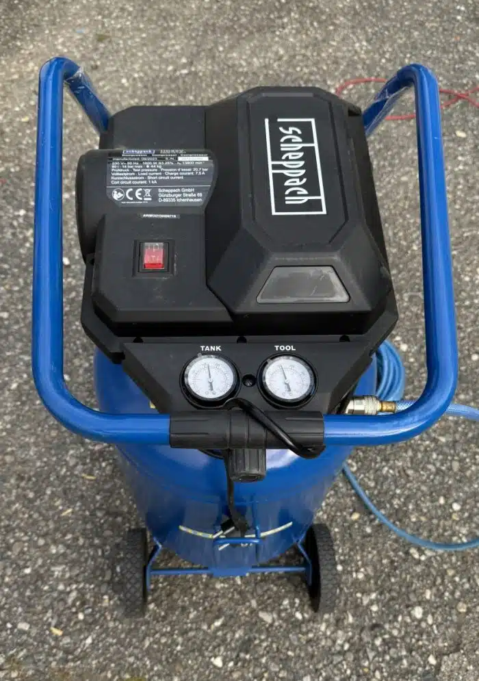 Kompressor 80 L HC85V Scheppach 14 bar | 330 l/min | ölfrei | 2x Manometer / 2x Kupplung – Bild 3
