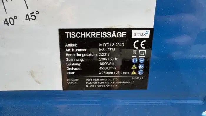 Tischkreissäge incl. Holzsägeblatt – Bild 4