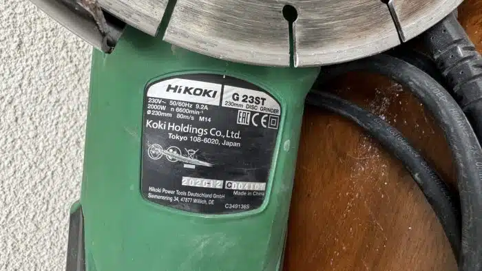Grosse Flex Winkelschleifer mit Diamantscheibe HiKOKI – Bild 2