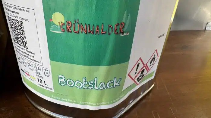 Grünwalder Bootslack für Holz und Metall premium Yachtlack Polyurethanlack verstärkte Bootsfarbe Parkettlack 10 L NP 124 € – Bild 2