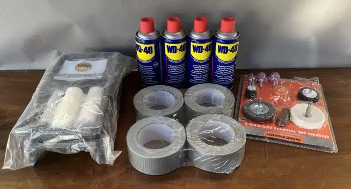 Posten Gebrauchs Materialien WD40 Power Tape usw.