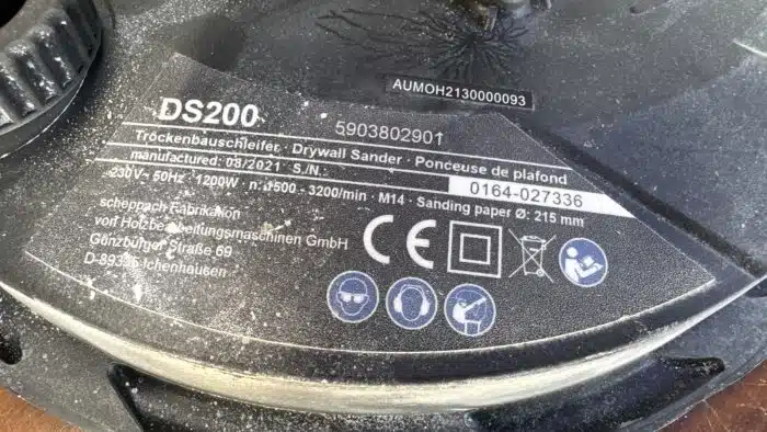 Wand- und Deckenschleifer DS200 Scheppach  Ø215mm 1200W  – Bild 3