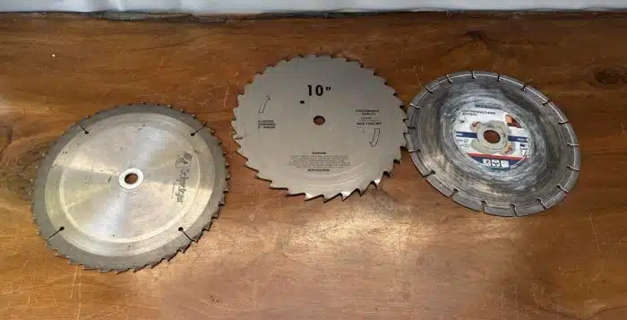2 Sägeblätter Dm. 250 Z 40 max. 8000 Eine Diamanttrennscheibe siehe Bilder