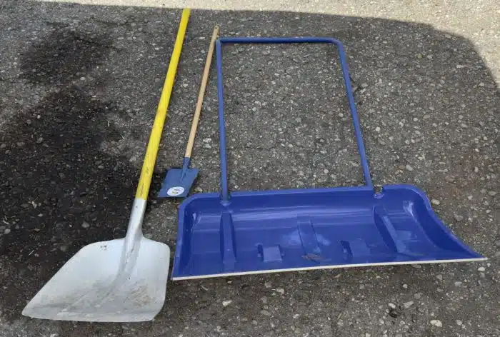 Schneeschiebe, Alu Schneeschaufel mit Kinderschaufel