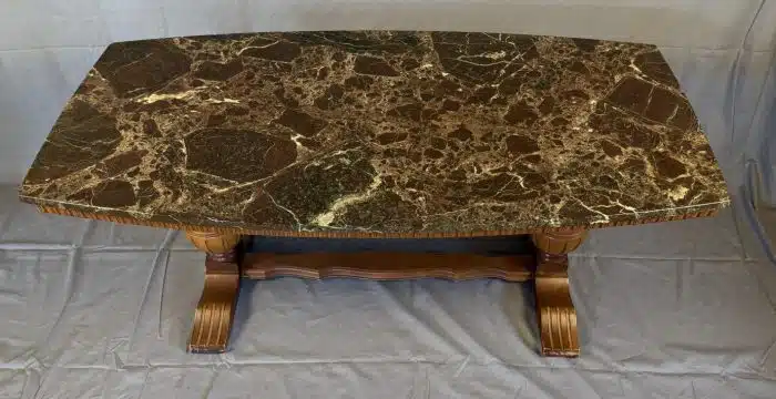 COUCHTISCH mit Marmorplatte höhe verstellbar  138 x 69 H 59 cm – Bild 2